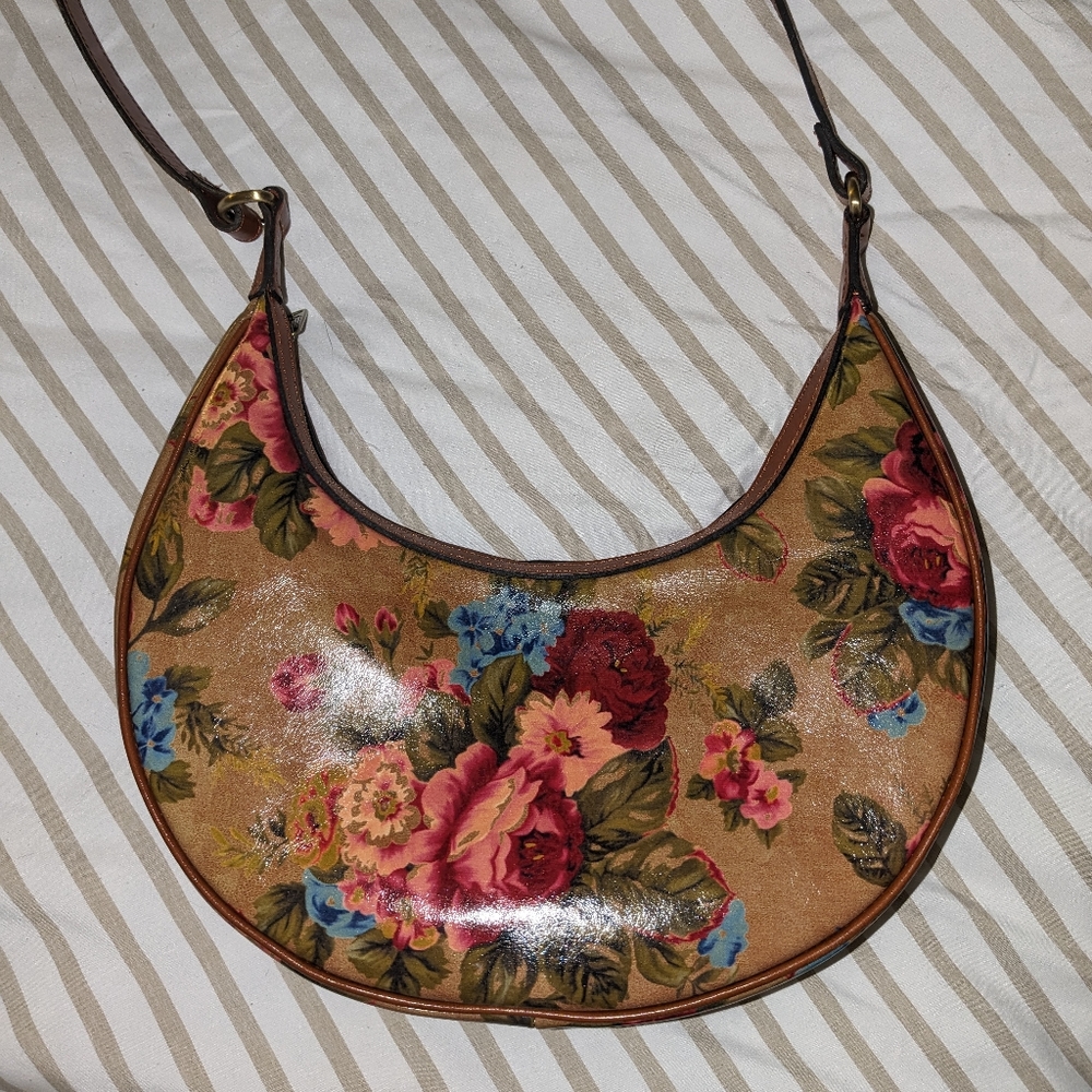 Patricia nash floral crescent purse
